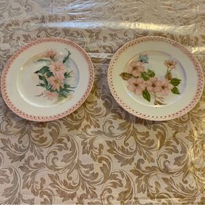 2 Hutschenreuther Germany Comtesse Floral Plates 8” Lace Edges Gorgeous no chips